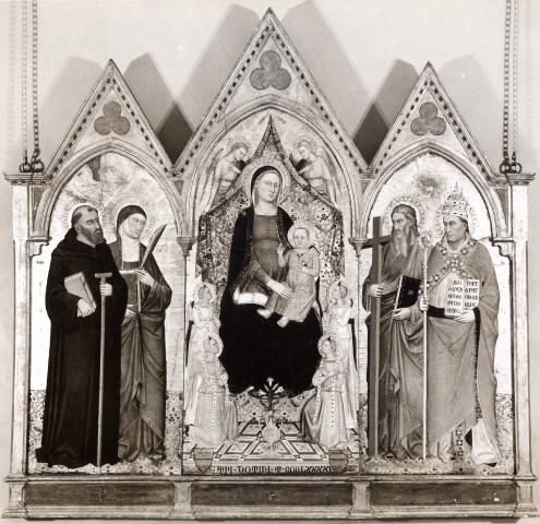 Honolulu Academy of Arts — Jacopo di Cione - sec. XIV - Madonna con Bambino in trono tra angeli e santi — insieme